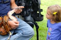 Marina Gasperi comes face to face with a boa constrictor at the petting zoo. Marina Gasperi comes face to face with a boa constrictor at the petting zoo.